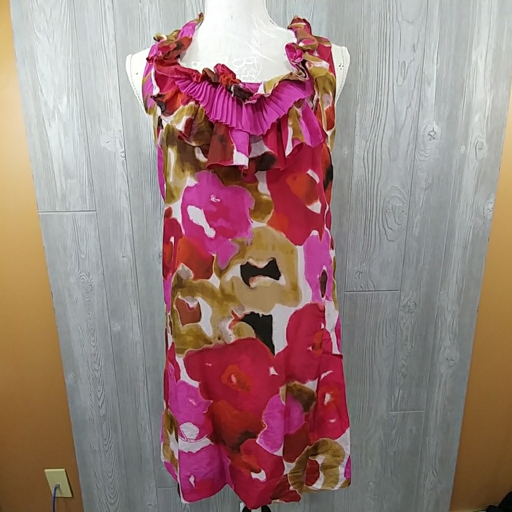 ANN TAYLOR LOFT XS Watercolor Shift Dress - Picture 4 of 9